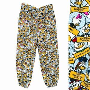 Disney Duck Family Scrooge Daisy+ Allover Joggers Pants Pockets Sz Medium NEW